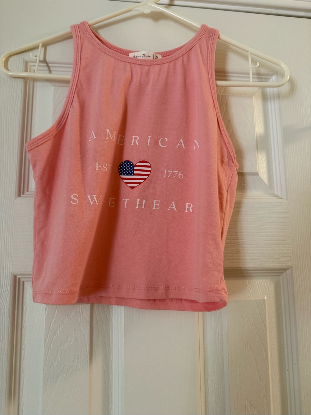 Active Basic Pink 'American Sweetheart' Graphic Tank